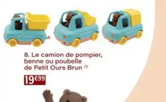 Monop' Le camion de pompier, benne ou poubelle de Petit Ours Brun offre