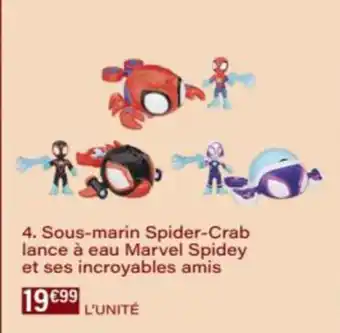 Monop' Sous-marin Spider-Crab lance à eau Marvel Spidey et ses incroyables amis offre