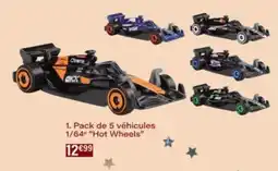 Monop' Pack de 5 véhicules 1/64 Hot Wheels offre