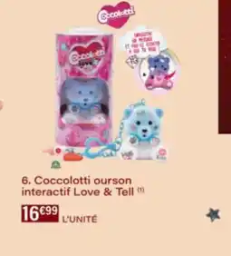 Monop' Coccolotti ourson interactif Love & Tell offre