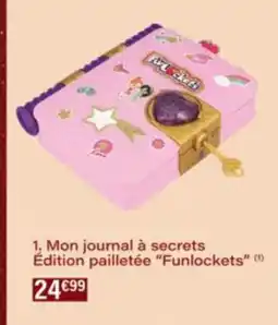 Monop' Mon journal à secrets Édition pailletée Funlockets offre
