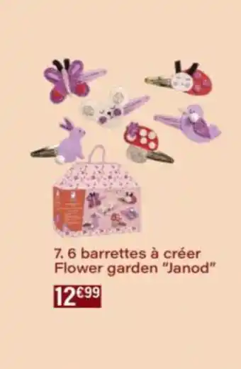 Monop' 6 barrettes à créer Flower garden Janod offre