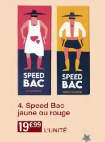 Monop' SPEED BAC jaune ou rouge offre