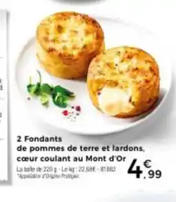 Thiriet 2 Fondants de pommes de terre et lardons, cœur coulant au Mont d'Or offre