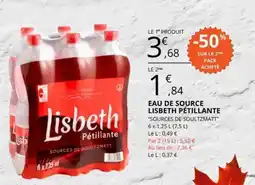 E.Leclerc Eau de Source Lisbeth Pétillante offre