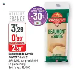 G20 POCHAT & FILS Beaumont de Savoie offre