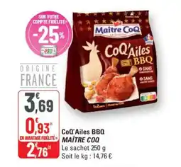 G20 MAÎTRE COO CoQ'Ailes BBQ offre