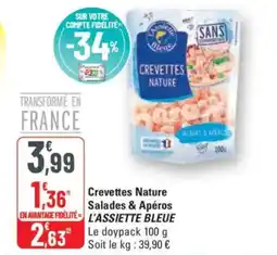 G20 L'ASSIETTE BLEUE Crevettes Nature Salades & Apéros offre