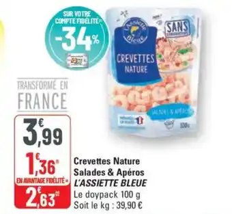 G20 L'ASSIETTE BLEUE Crevettes Nature Salades & Apéros offre