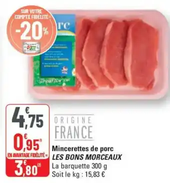 G20 LES BONS MORCEAUX Mincerettes de porc offre