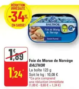G20 BALTHOR Foie de Morue de Norvège offre