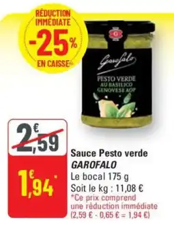 G20 GAROFALO Sauce Pesto verde offre