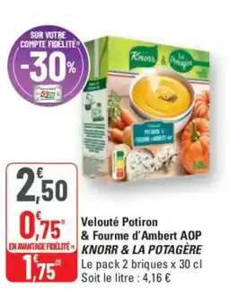 G20 KNORR & LA POTAGÈRE Velouté Potiron & Fourme d'Ambert AOP offre