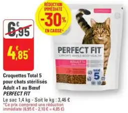 G20 PERFECT FIT Croquettes Total 5 pour chats stérilisés Adult +1 au Bœuf offre