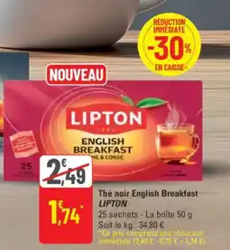 G20 LIPTON Thé noir English Breakfast offre