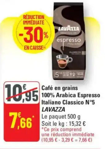 LAVAZZA Café en grains 100% Arabica Espresso Italiano Classico N°5