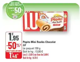G20 LU Pépito Mini Roulés Chocolat offre