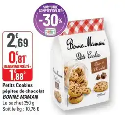 G20 BONNE MAMAN Petits Cookies pépites de chocolat offre