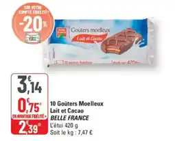 G20 BELLE FRANCE 10 Goûters Moelleux Lait et Cacao offre
