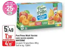 G20 MATERNE Pom Potes Multi Variété sans sucres ajoutés offre