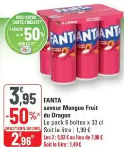 G20 FANTA saveur Mangue Fruit du Dragon offre