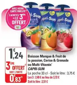 G20 CAPRI-SUN Boisson Mangue & Fruit de la passion, Cerise & Grenade ou Multi-Vitamin' offre