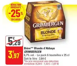G20 GRIMBERGEN Bière Blonde d'Abbaye offre