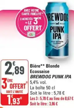 G20 BREWDOG PUNK IPA Bière Blonde Ecossaise offre