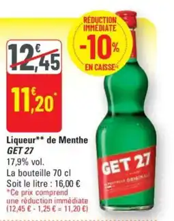 G20 GET 27 Liqueur de Menthe offre