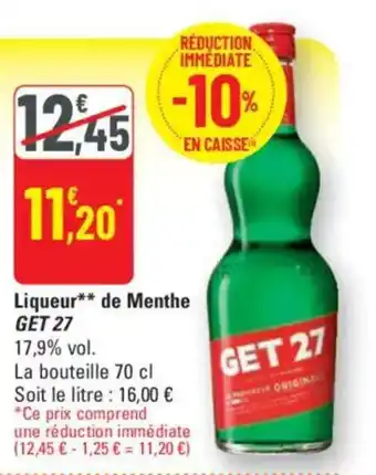 G20 GET 27 Liqueur de Menthe offre