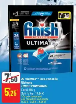 G20 FINISH POWERBALL 26 tablettes lave-vaisselle Ultimate offre