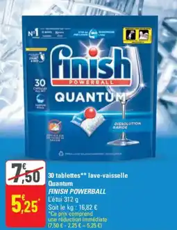 G20 FINISH POWERBALL 30 tablettes lave-vaisselle Quantum offre