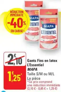 G20 MAPA Gants Fins en latex L'Essentiel offre