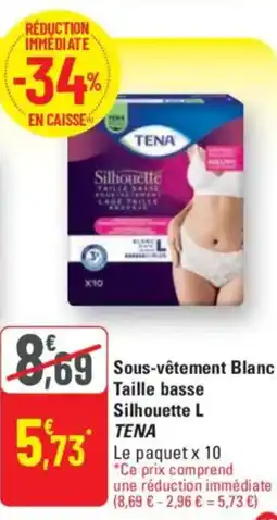 G20 TENA Sous-vêtement Blanc Taille basse Silhouette L offre