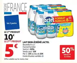Auchan LACTEL Lait demi-écrémé offre