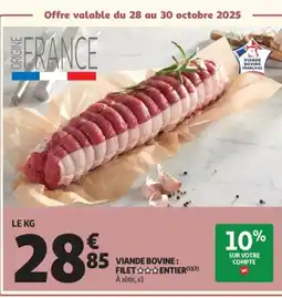 Auchan Viande bovine: filet entier offre
