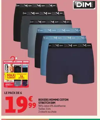 Auchan DIM Boxers homme coton stretch offre