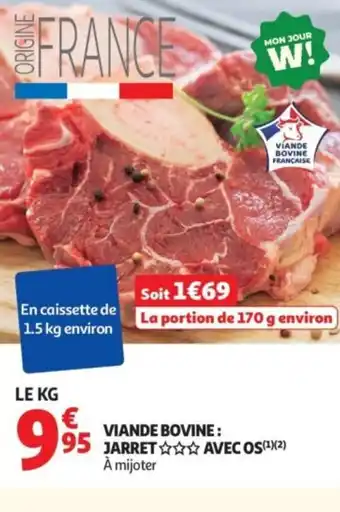 Auchan Viande bovine jarret avec os offre