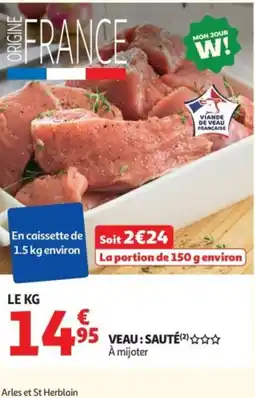 Auchan Veau sauté offre