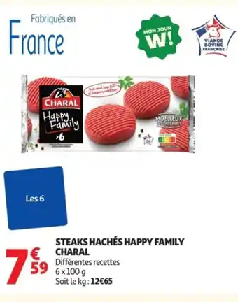 Auchan CHARAL Steaks hachés happy family offre