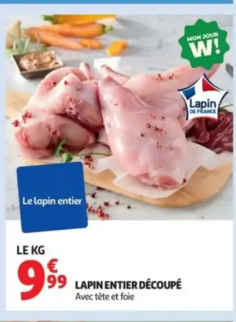 Auchan Lapin entier découpé offre