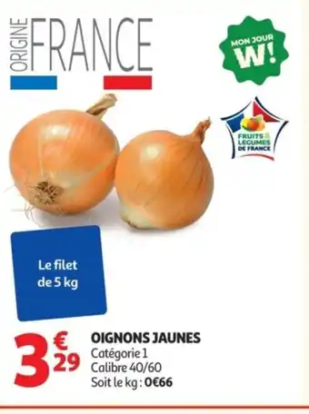 Auchan Oignons jaunes offre