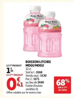 Auchan MOGU MOGU Boisson litchee offre