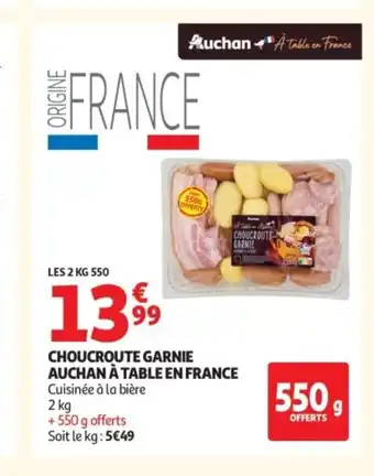 Auchan Choucroute garnie auchan à table en france offre