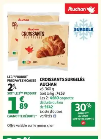 Auchan AUCHAN Croissants surgelés offre