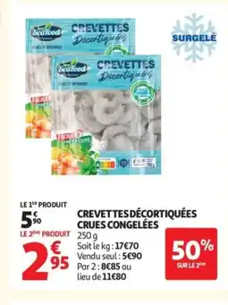 Auchan Crevettes décortiquées crues congelées offre