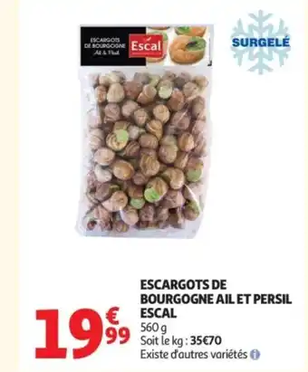 Auchan ESCAL Escargots de bourgogne ail et persil offre