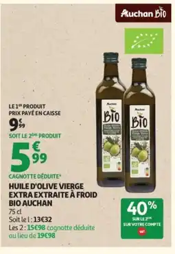 Auchan AUCHAN BIO Huile d'olive vierge extra extraite à froid offre