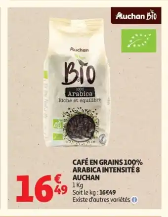 Auchan AUCHAN Café en grains 100% arabica intensité 8 offre