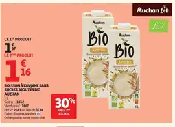Auchan AUCHAN Boisson à l'avoine sans sucres ajoutés bio offre